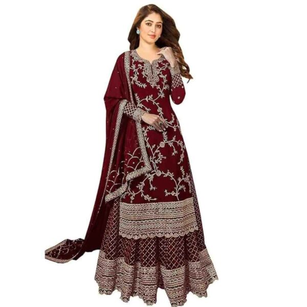 Embroidered Straight Kurta Dress