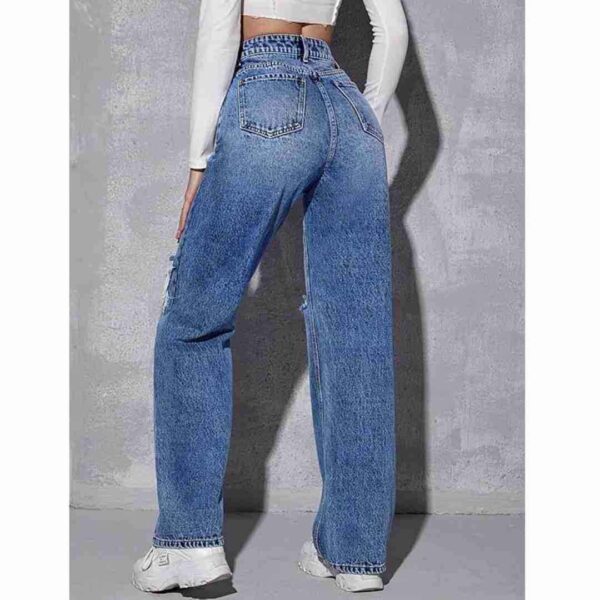 Baggy Denim Pants Wide Leg Straight Trousers - Image 5