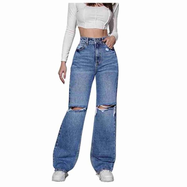 Baggy Denim Pants Wide Leg Straight Trousers